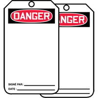 &eacute;tiquettes de s&eacute;curit&eacute; avec ent&ecirc;te vierge, Papier cartonn&eacute;, 3-1/8" la x 5-7/8" h, Français FMT Sales Ltd