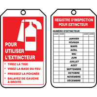 &eacute;tiquettes de s&eacute;curit&eacute; d'inspection et de contr&ocirc;le de l'&eacute;tat de l'&eacute;quipement, Papier cartonn&eacute;, 3-1/8" la x 5-7/8" h, Français FMT Sales Ltd
