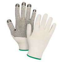 Gants l&eacute;gers tricot&eacute;s &agrave; pois, Poly/coton, Un c&ocirc;t&eacute;, Calibre 7, Moyen FMT Sales Ltd