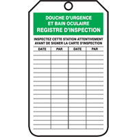 &eacute;tiquettes de s&eacute;curit&eacute; d'inspection et de contr&ocirc;le de l'&eacute;tat de l'&eacute;quipement, Plastique, 3-1/8" la x 5-7/8" h, Français FMT Sales Ltd