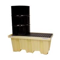 Nestable 2-Drum Poly-Spillpallet Without Drain, 66 US gal. Spill Capacity, 51" x 26" x 21" FMT Sales Ltd