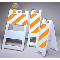 Barricades, Folding, 25" L x 45" H, Orange/White FMT Sales Ltd