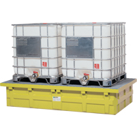 Double IBC Low-Top Without Drain, 385 US gal. Spill Capacity, 110" x 55" x 20" FMT Sales Ltd
