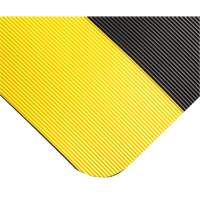 Corrugated Switchboard Matting No.702, 3' W x 10' L, 1/4" Thickness, Black/Yellow, PVC FMT Sales Ltd
