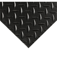 Diamond-Plate Switchboard Matting No.701, 2' W x 10' L, 1/4" Thickness, Black, PVC FMT Sales Ltd