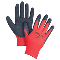 Gants enduits &agrave; prise cr&ecirc;p&eacute;e noir & rouge, 7/Petit, R&ecirc;vetement Latex de caoutchouc, Calibre 13, Enveloppe en Polyester FMT Sales Ltd