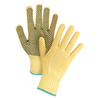 Gants tricot&eacute;s sans couture &agrave; pois, Taille T-Grand/10, Calibre 7, Rev&ecirc;tement PVC, Enveloppe en Kevlar, ASTM ANSI niveau A2/EN 388 niveau 3 FMT Sales Ltd