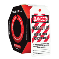 &eacute;tiquettes de s&eacute;curit&eacute; en rouleaux, Plastique, 3" la x 6-1/4" h, Français FMT Sales Ltd