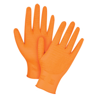 Gants de poids lourd Gripper, Moyen, Nitrile, 7 mils, Sans poudre, Orange FMT Sales Ltd