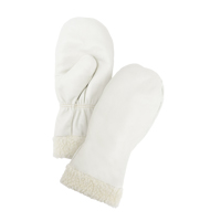 Mitaines d'hiver en cuir fleur de premi&egrave;re qualit&eacute; doubl&eacute;es de boa, Taille Grand, Mitaine FMT Sales Ltd