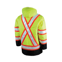 Lined Safety Parka, High Visibility Lime-Yellow, Large FMT Sales Ltd