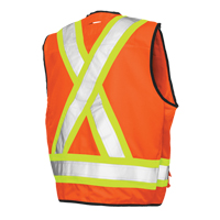 Veste de s&eacute;curit&eacute; pour arpenteur, Orange haute visibilit&eacute;, Grand, Polyester FMT Sales Ltd