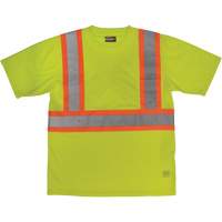 Short-Sleeved Safety T-Shirt with Pocket, Polyester, Large, High Visibility Lime-Yellow FMT Sales Ltd