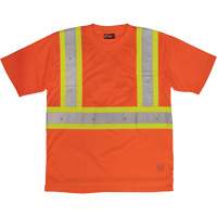 Short-Sleeved Safety T-Shirt with Pocket, Polyester, Large, High Visibility Orange FMT Sales Ltd