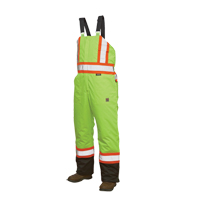 Lined Safety Overalls, Polyester/Polyurethane, Large, High Visibility Lime-Yellow FMT Sales Ltd