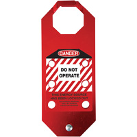 Moraillon de verrouillage pr&eacute;venant l'utilisation conforme aux normes OSHA Danger Stopout Aluma-Tag, Rouge FMT Sales Ltd