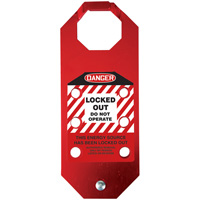 Moraillon de verrouillage pr&eacute;venant l'utilisation conforme aux normes OSHA Danger Stopout Aluma-Tag, Rouge FMT Sales Ltd
