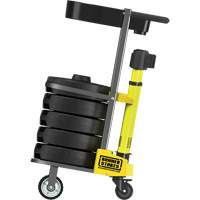 Chariot de transport avec plateau pour barri&egrave;re PLUS, 75' lo, M&eacute;tal, Jaune FMT Sales Ltd