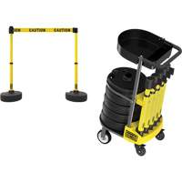 Chariot de transport avec plateau pour barri&egrave;re PLUS, 75' lo, M&eacute;tal, Jaune FMT Sales Ltd