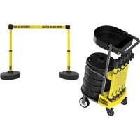 Chariot de transport avec plateau pour barri&egrave;re PLUS, 75' lo, M&eacute;tal, Jaune FMT Sales Ltd