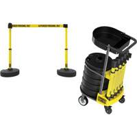 Chariot de transport avec plateau pour barri&egrave;re PLUS, 75' lo, M&eacute;tal, Jaune FMT Sales Ltd