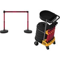 Chariot de transport avec plateau pour barri&egrave;re PLUS, 75' lo, M&eacute;tal, Rouge FMT Sales Ltd