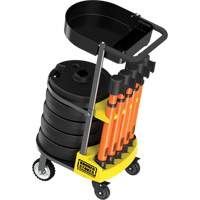 Chariot de transport avec plateau pour barri&egrave;re PLUS, 75' lo, M&eacute;tal, Orange FMT Sales Ltd