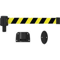 Syst&egrave;me de montage mural pour barri&egrave;re PLUS, Plastique, Fixation par vis, 15', Ruban Noir et jaune FMT Sales Ltd
