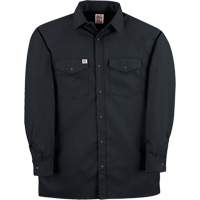 Twill Work Shirt with Snap, Men's, Medium (Tall), Black FMT Sales Ltd