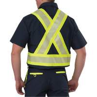 Chemise &agrave; manches courtes haute visibilit&eacute; r&eacute;sistant &agrave; la d&eacute;chirure, Polyester, Petit, Bleu marin FMT Sales Ltd