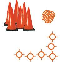 Traffic Cone & Chain Kit, 28", Orange FMT Sales Ltd