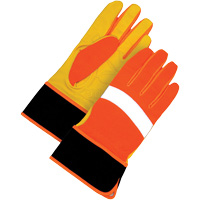 Gants haute visibilit&eacute;, Taille Grand, Paume Cuir fleur FMT Sales Ltd