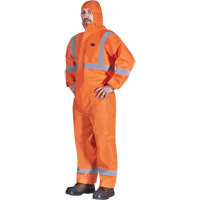 2077 Hooded Coveralls with Reflective Tape, Small, Orange, SMS FMT Sales Ltd