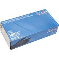 Gants jetables de calibre m&eacute;dical r&eacute;sistants &agrave; la perforation, Grand, Nitrile, 5 mils, Sans poudre, Noir, Classe 2 FMT Sales Ltd