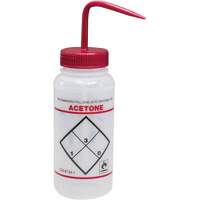 "Acetone" Safety-Labeled Wide-Mouth Wash Bottle, 16 oz. FMT Sales Ltd
