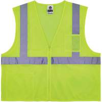 Gilet de s&eacute;curit&eacute; auto-extinguible GloWear 8256Z, Jaune lime haute visibilit&eacute;, Moyen/Petit, Polyester FMT Sales Ltd