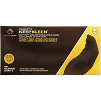 Gants jetables KeepKleen, Grand, Nitrile, 8 mils, Sans poudre, Noir FMT Sales Ltd