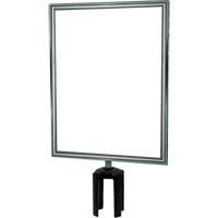 Heavy-Duty Vertical Sign Holder with Tensabarrier&reg; Post Adapter, Polished Chrome FMT Sales Ltd