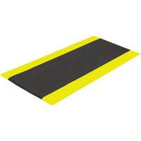 Airsoft Anti-Fatigue Mat, Pebbled, 3' x 5' x 3/8", Black/Yellow, PVC Sponge FMT Sales Ltd