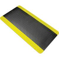Anti-Fatigue Matting, Diamond, 1-2/3' x 3-1/4' x 3/4", Black/Yellow, Polyurethane FMT Sales Ltd
