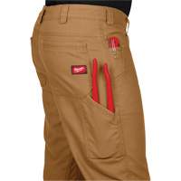 Heavy-Duty Flex Work Pants, Poly-Cotton/Spandex, Khaki, Size 32, 32 Inseam FMT Sales Ltd