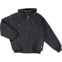 Blouson d'aviateur en toile lourde avec capuchon, Hommes, Moyen (grande taille), Noir FMT Sales Ltd