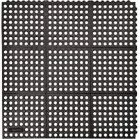 Cushion-Ease&reg; 550 Interlocking Anti-Fatigue Mat, Slotted, 3' x 3' x 3/4", Black, Rubber FMT Sales Ltd