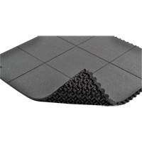 Cushion-Ease&reg; Interlocking Anti-Fatigue Mat, Pebbled, 3' x 3' x 3/4", Black, Natural Rubber FMT Sales Ltd