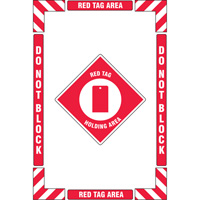 Trousse de marquage du sol ?Red Tag Holding Area? (zone de stockage des &eacute;tiquettes rouges), Adh&eacute;sif, Anglais avec pictogramme FMT Sales Ltd