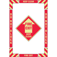 Trousse de marquage du sol ?Fire Exit? (sortie de secours), Adh&eacute;sif, Anglais avec pictogramme FMT Sales Ltd