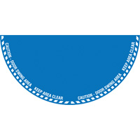 Signalisation au sol ?Caution? (attention) pour porte battante en demi-cercle, Adh&eacute;sif, Anglais avec pictogramme FMT Sales Ltd
