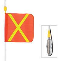 Safety Whip&reg; All-Weather Super-Duty Warning Whips with Constant LED Light, Spring Mount, 3' High, Orange with Reflective FMT Sales Ltd