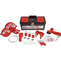 Trousse de cadenassage et d&eacute;tiquetage avec cadenas de s&eacute;curit&eacute; en aluminium et boîte &agrave; outils, Ensemble Vanne, 32 composants compris FMT Sales Ltd