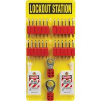 Lockout Board with Keyed Different Nylon Safety Lockout Padlocks, Plastic Padlocks, 24 Padlock Capacity, Padlocks Included FMT Sales Ltd